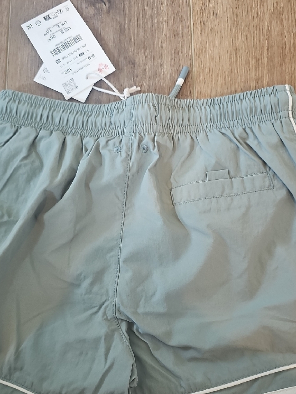 Zara Sage Green Athletic Shorts with White Trim - Picture 3 of 3